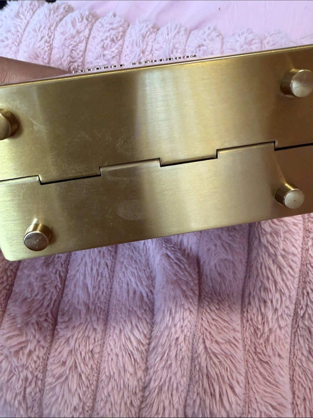 Brandon Blackwood Brushed Metallic Gold Top-Handle Mini trunk - Picture 5 of 6